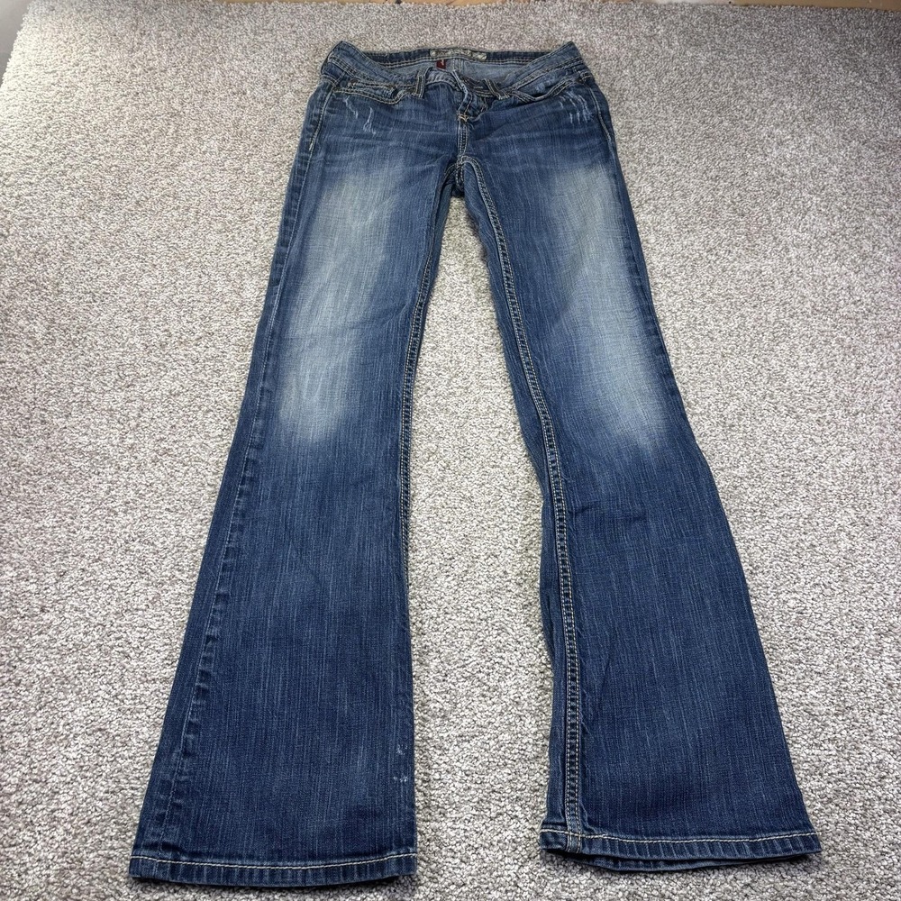 BKE Tia Jeans Womens 24x31.5 Blue Medium Wash Low Rise Bootcut Stretch Denim - Picture 7 of 11